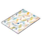 Pastel Abstrakt Feathers Pattern Notizblock (Linke Seite)