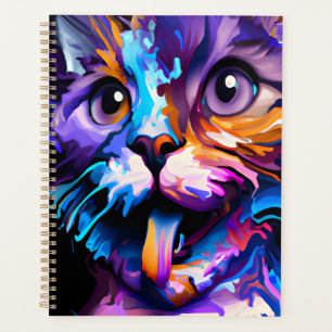 PASTEL ABSTRAKT FUNNY CAT PLANER
