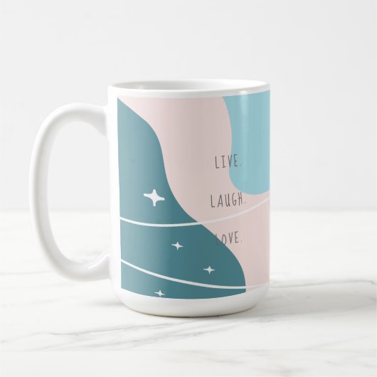 Pastel Abstrakt Live Laugh Liebe Kaffeetasse (Links)