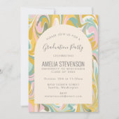 Pastel Abstrakt Marble Foto Graduation Party Einladung (Vorderseite)
