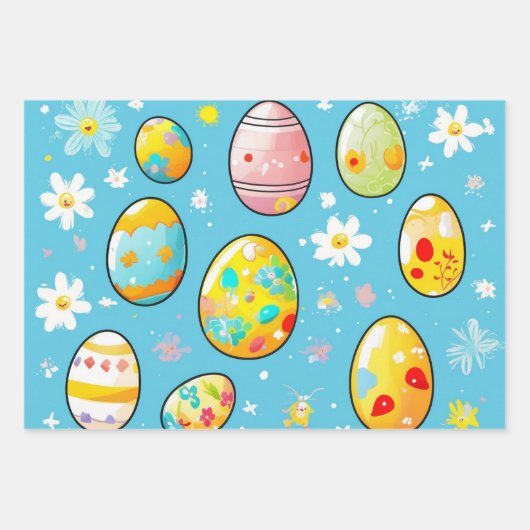 Pastel Abstrakt Ostereier Geschenkpapier Set (Vorderseite 2)