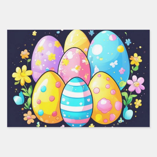 Pastel Abstrakt Ostereier Geschenkpapier Set (Vorderseite)