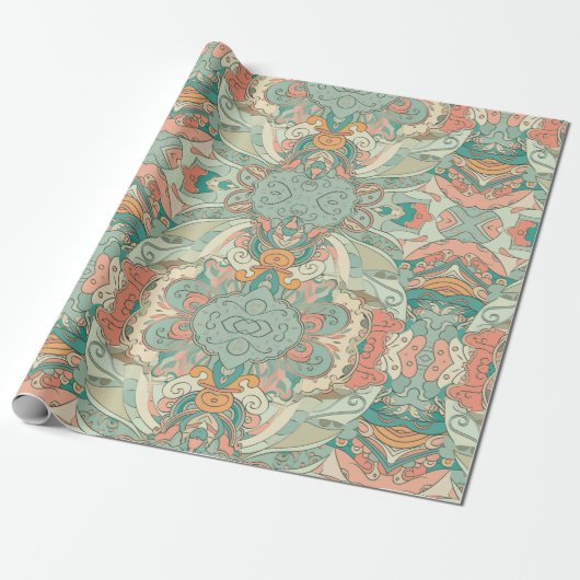 Pastel Abstrakt Paisley Pattern Geschenkpapier (Ungerollt)