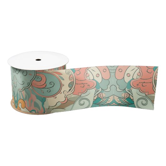 Pastel Abstrakt Paisley Pattern Satinband (Spule)