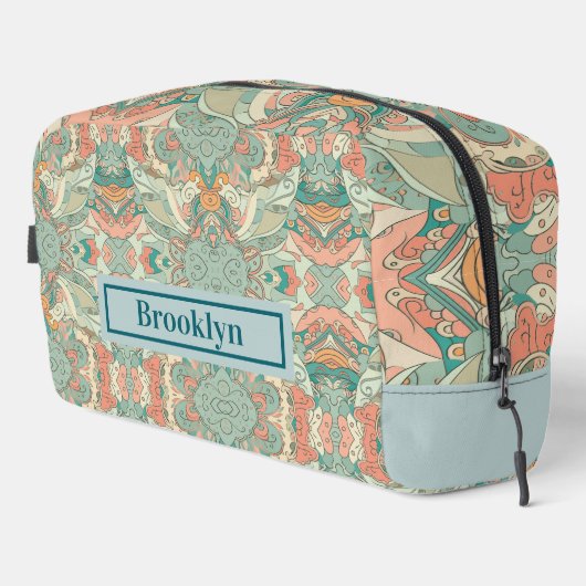 Pastel Abstrakt Paisley Pattern Toilettenbeutel Waschbeutel (Rechte Ecke)