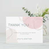 Pastel Abstrakt Shapes Lines Foto Hochzeit Dankeskarte (Stehend Vorderseite)