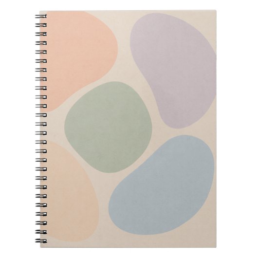 Pastel Abstrakt Shapes Notebook - Minimalistisch B Notizblock (Vorderseite)