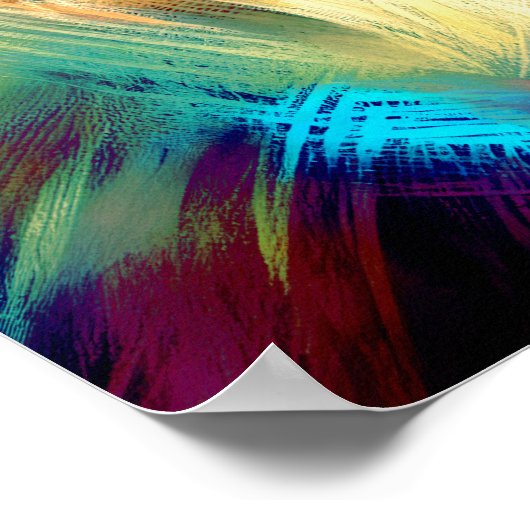 Pastel Abstrakt Sketch Reclining Man Blue Green Poster (Ecke)