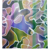 Pastel Abstrakt Stripes Duschvorhang (Vorderseite)