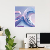 Pastel Abstrakt Wave Art - Entschlackendes digital Poster (Heimbüro)