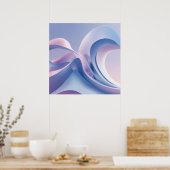 Pastel Abstrakt Wave Art - Entschlackendes digital Poster (Küche)