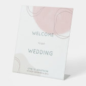 Pastel Abstrakte Formen Linien Willkommen bei Hoch Sockelschild (Vorderseite)