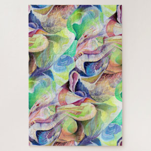 Pastel Abstrakte Wasserfarbe mit eklektischen Farb Puzzle