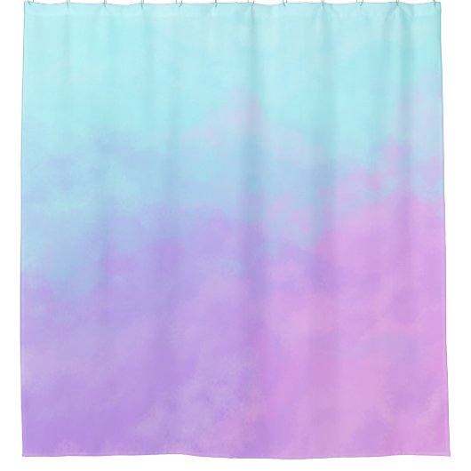 Pastel Abstrakte Wolken Duschvorhang (Vorderseite)