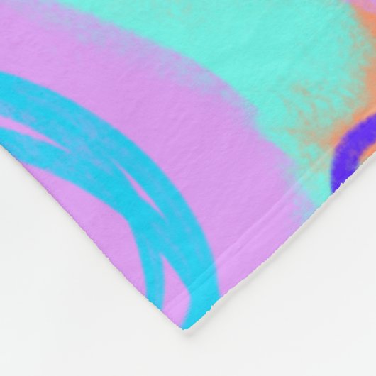 Pastel Abstrakter Pop Art Fleecedecke (Ecke)