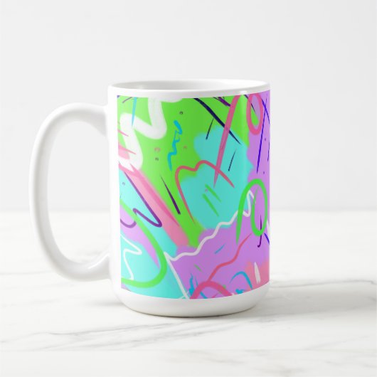 Pastel Abstrakter Pop Art Kaffeetasse (Links)