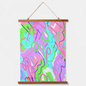 Pastel Abstrakter Pop Art Wandteppich Mit Holzrahmen (Vorderseite)