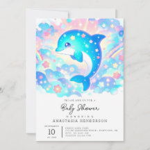 Pastel Adorable Dolphin Babydusche