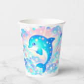 Pastel Adorable Dolphin Babydusche Pappbecher (Vorderseite)