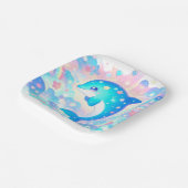 Pastel Adorable Dolphin Babydusche Pappteller (Gewinkelt)