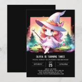 Pastel Adorable Wizard Geburtstag Einladung (Vorne/Hinten)