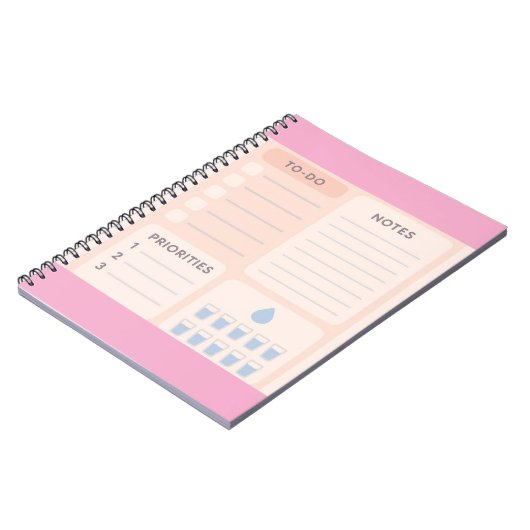 Pastel Aesthetic Daily Planner Notebook Notizblock (Linke Seite)