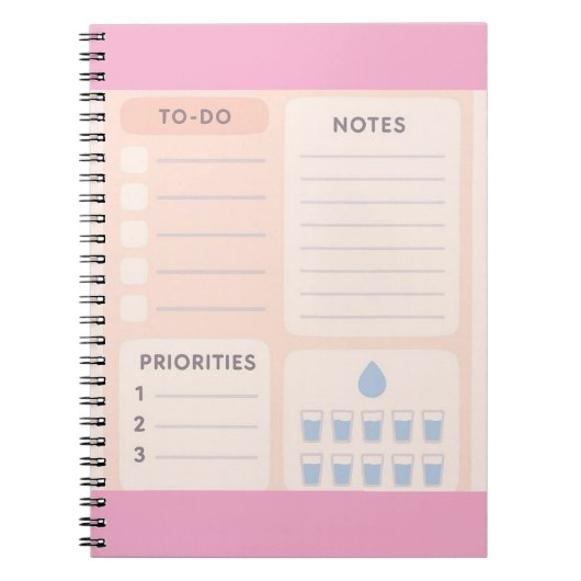 Pastel Aesthetic Daily Planner Notebook Notizblock (Vorderseite)