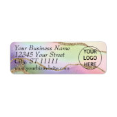 Pastel Agate Gold Glitzer Rücksendeadresse (Vorne)