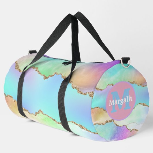 Pastel Agate Rainbow Holographic Large Duffel Bag Duffle Bag (Linke Ecke)