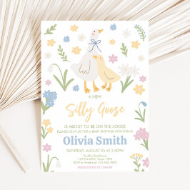 Pastel Albern Gänse Kinderdusche Einladung