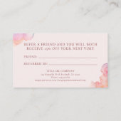 Pastel Alcohol Ink Blush Watercolor Empfehlungskarte (Rückseite)