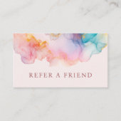Pastel Alcohol Ink Blush Watercolor Empfehlungskarte (Vorderseite)
