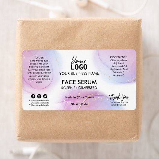 Pastel Alcohol Ink Face Serum Labels (Insitu)