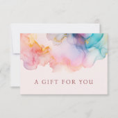 Pastel Alcohol Ink Gift Certificate Card (Vorderseite)