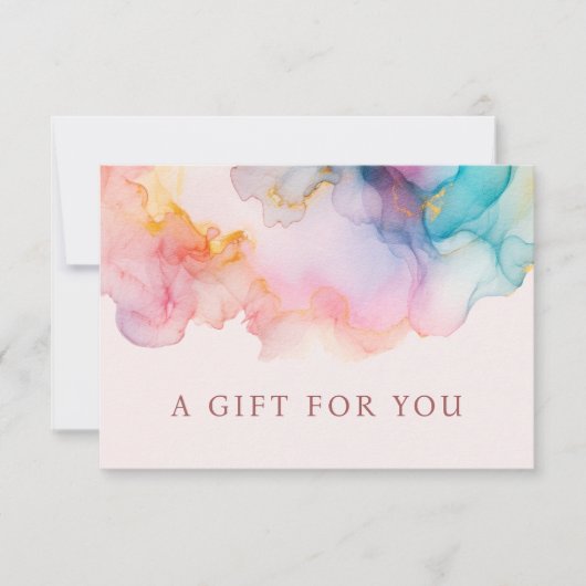 Pastel Alcohol Ink Gift Certificate Card (Vorderseite)