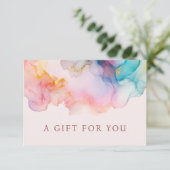 Pastel Alcohol Ink Gift Certificate Card (Stehend Vorderseite)