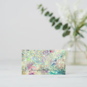 Pastel Alcohol Ink Holographic Glitzer Elegant Visitenkarte (Stehend Vorderseite)