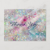 Pastel Alcohol Ink Holographic Glitzer Vielen Dank Postkarte (Vorderseite)