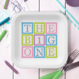 Pastel Alphabet Blocks The Big One First Birthday Pappteller