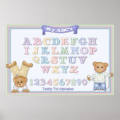 Pastel Alphabet Fun Teddy Bears Poster (Vorne)