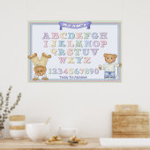 Pastel Alphabet Fun Teddy Bears Poster (Küche)