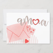 Pastel Amour Letter Heart Pink Valentine Gruß