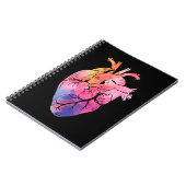 Pastel Anatomisches Herz Farbenfrohe Kardiologie Notizblock (Linke Seite)