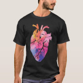 Pastel Anatomisches Herz Farbenfrohe Kardiologie T-Shirt (Vorderseite)