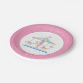 Pastel Animal Carousel Babyduschplatte Pappteller (Schrägansicht)