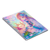 Pastel Anime Girl und Axolotl Personalisiert Notizblock (Rechte Seite)