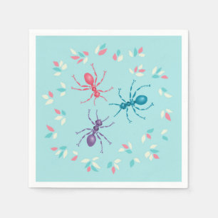 Pastel Ants Insect Lover Serviette