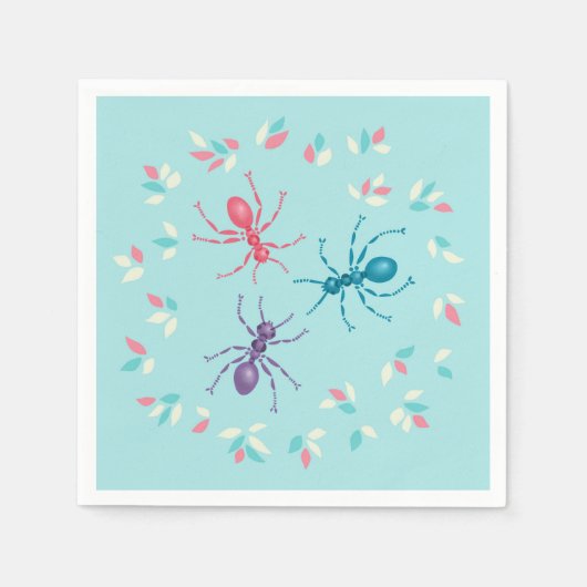 Pastel Ants Insect Lover Serviette (Vorderseite)
