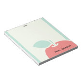 Pastel Apple Brush Frame Teacher Notepad Notizblock (angewinkelt)