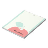 Pastel Apple Brush Frame Teacher Notepad Notizblock (Rotiert)